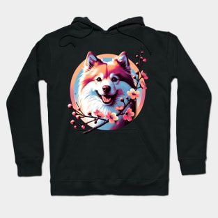 Joyful Finnish Spitz with Spring Cherry Blossoms Hoodie